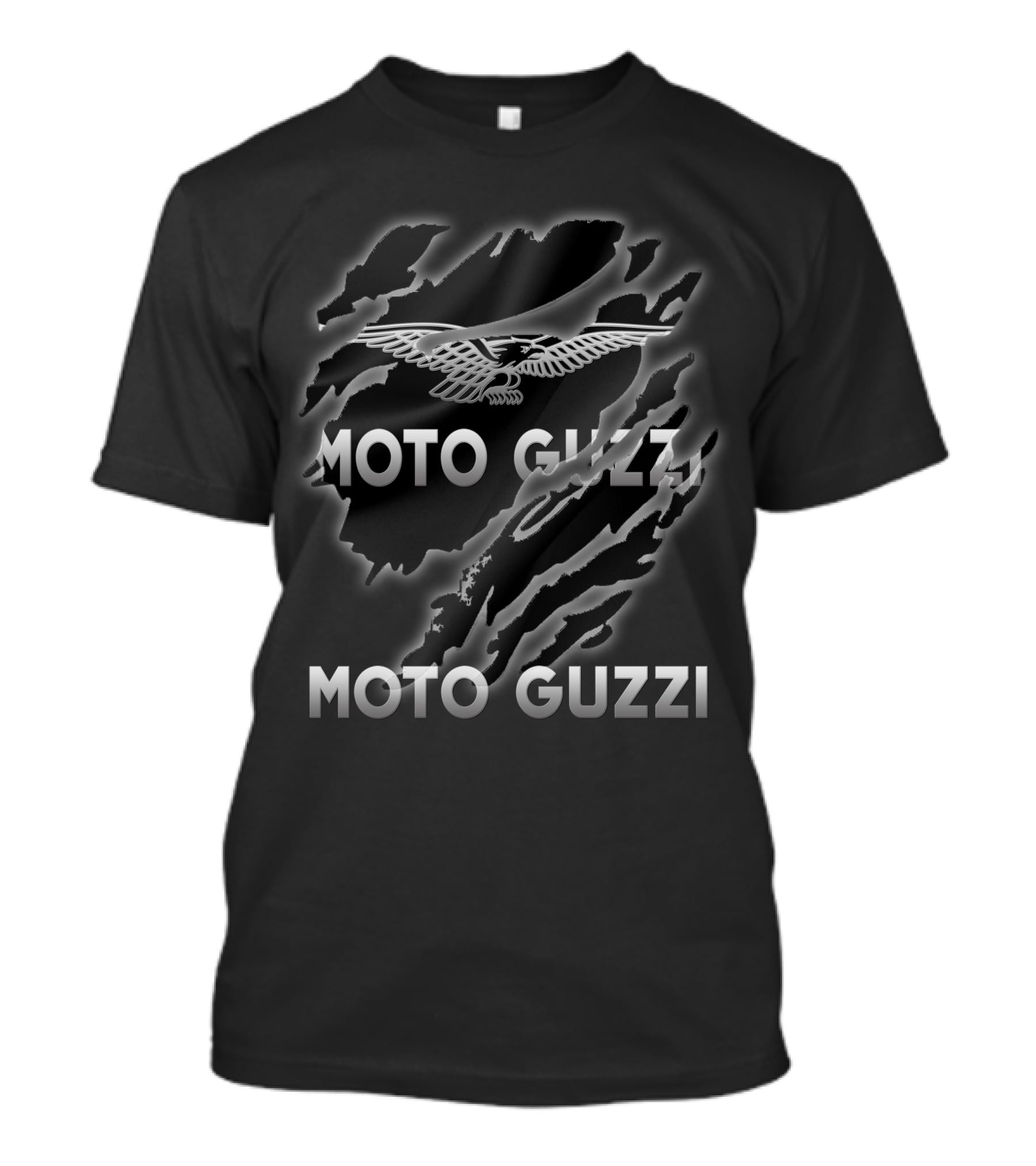 Moto Guzzi Eagle Logo With Guzzi 06 Scratched Texture T-Shirt