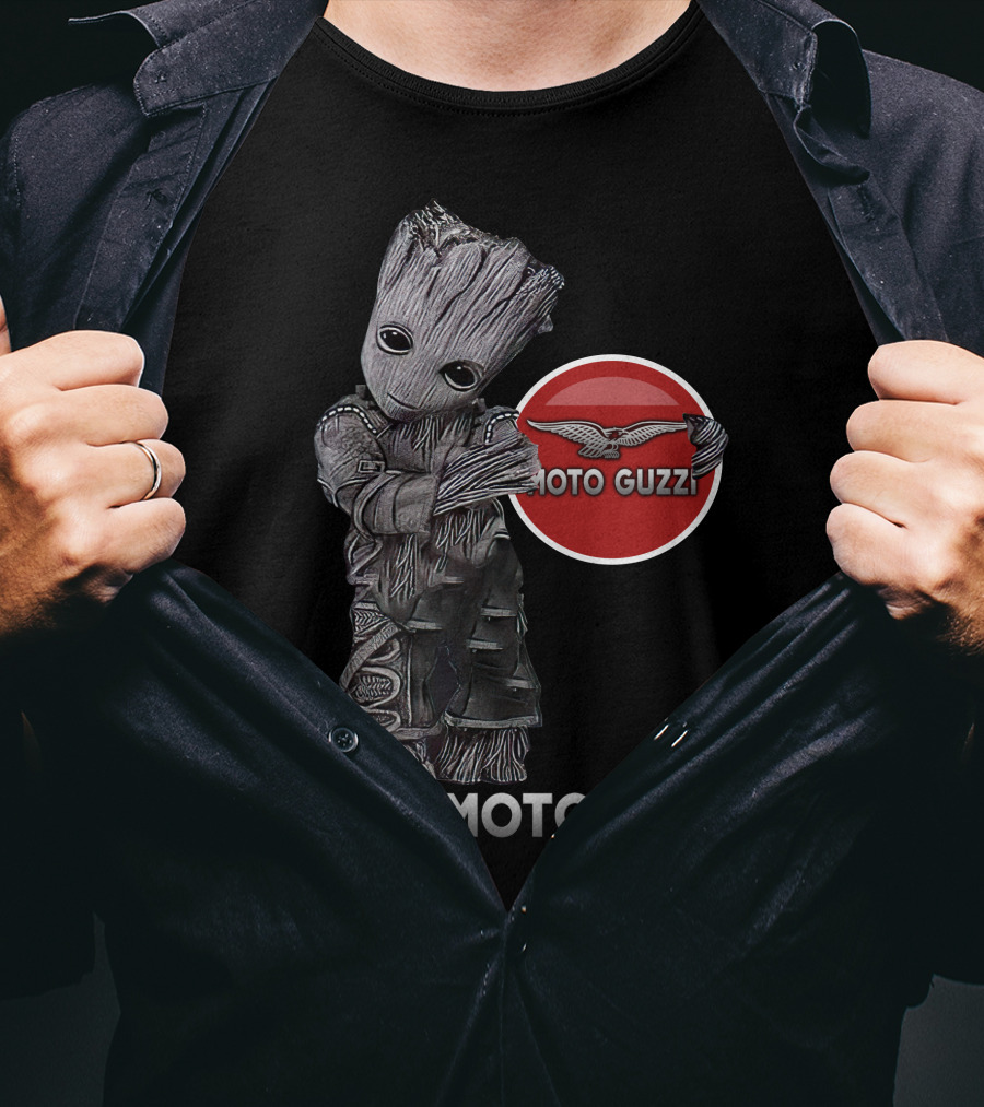 Moto Guzzi Groot Guardians Of The Galaxy Crossover T-Shirt