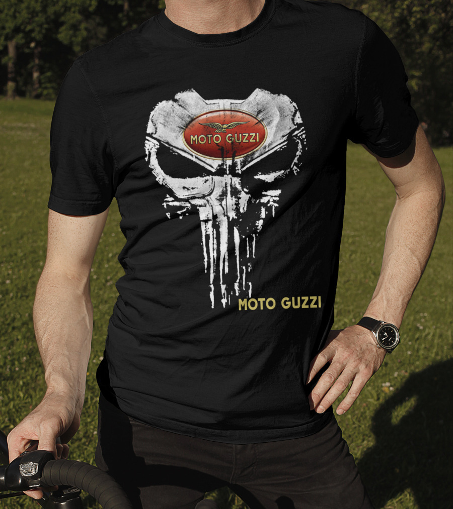 Moto Guzzi Logo With Skull T-Shirt