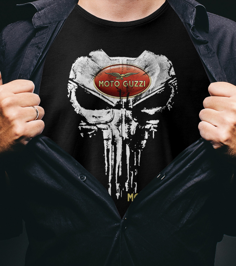 Moto Guzzi Logo With Skull T-Shirt