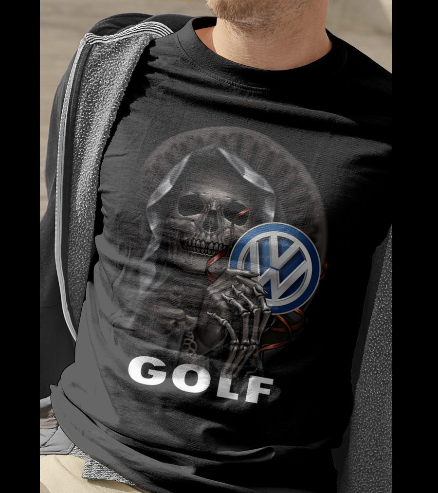 Golf Volkswagen Skull Reaper Artwork T-Shirt