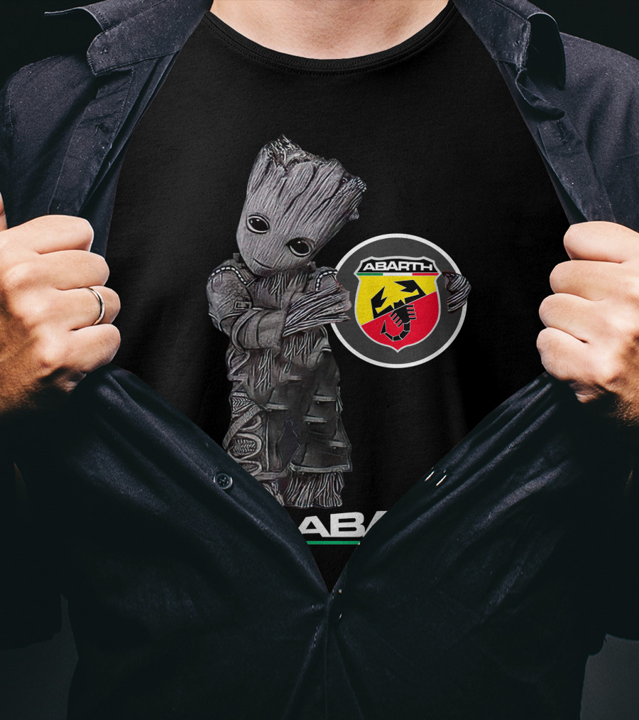 Abarth Groot With Scorpion Logo And Tri-Color T-Shirt