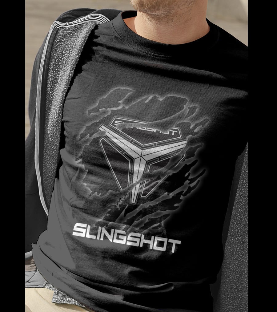 Slingshot Logo With Graphic Tear T-Shirt