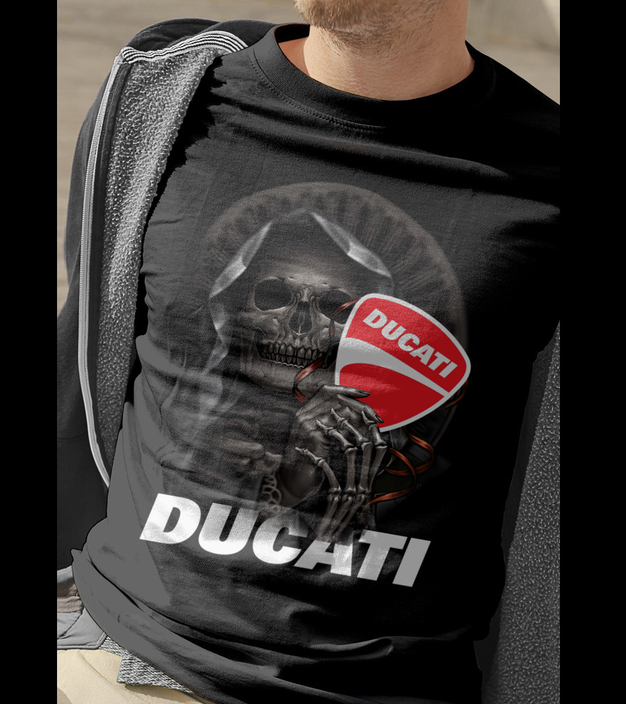 Ducati Skeleton Holding Logo T-Shirt