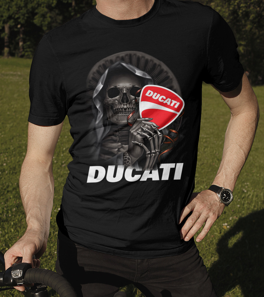 Ducati Skeleton Holding Logo T-Shirt