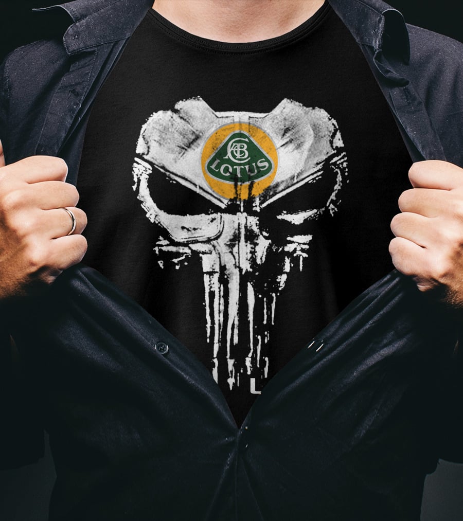 Lotus Punisher Logo With Classic Green And Yellow Badge T-Shirt