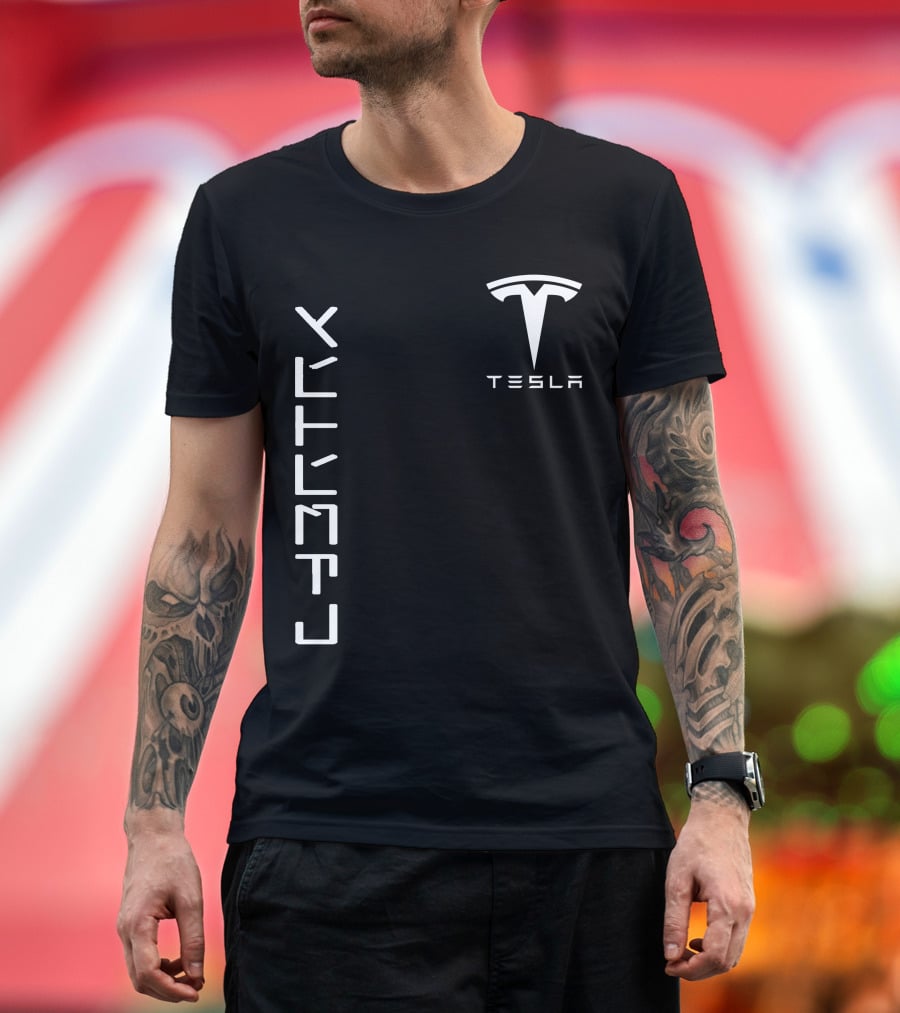 Tesla Cyb10 Futuristic Typography T-Shirt