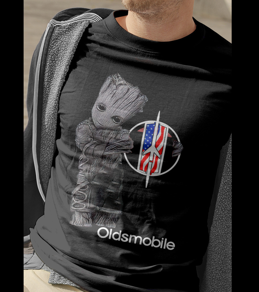 Oldsmobile Groot With Rocket Emblem And American Flag T-Shirt