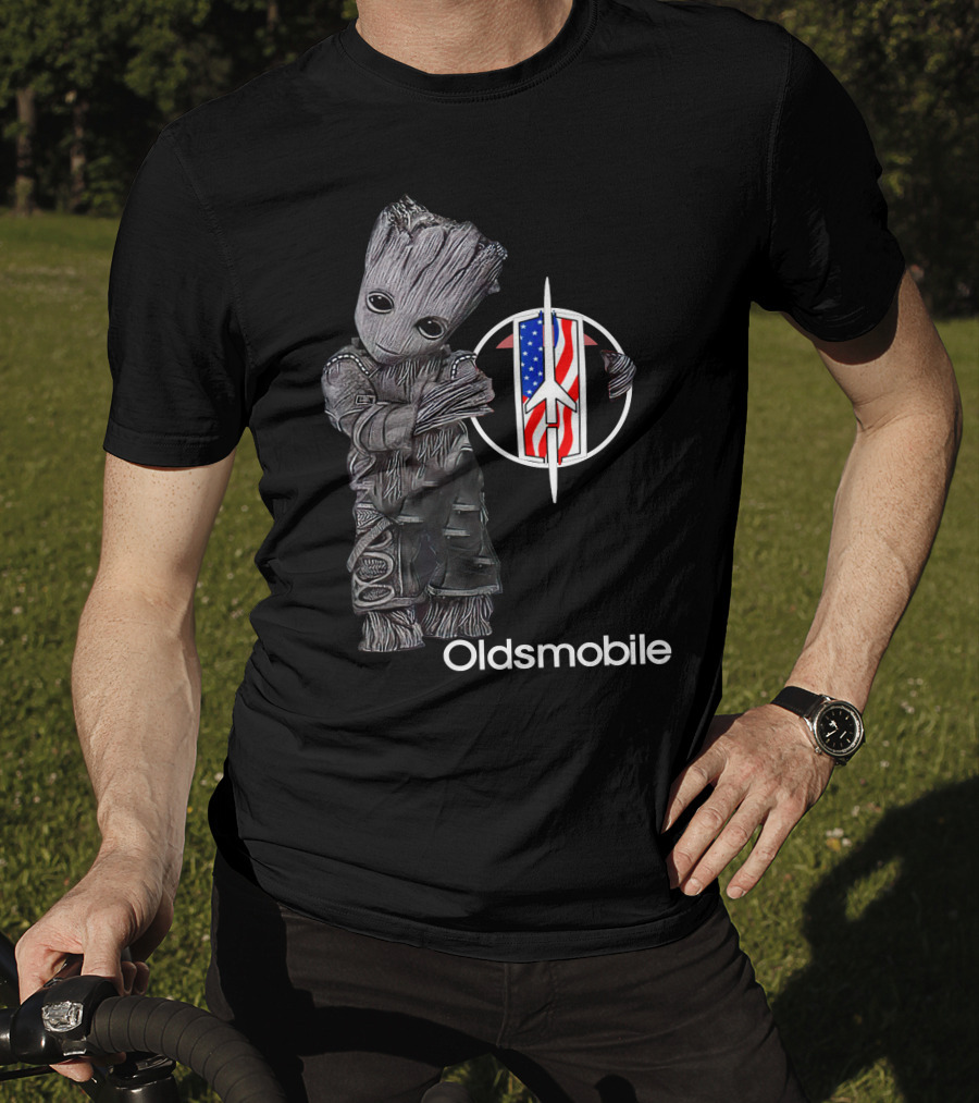 Oldsmobile Groot With Rocket Emblem And American Flag T-Shirt