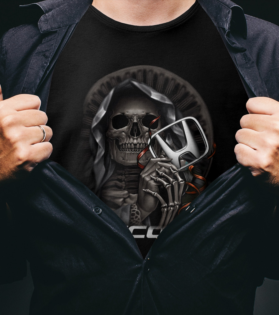 Accord Grim Reaper Skull Holding Honda T-Shirt