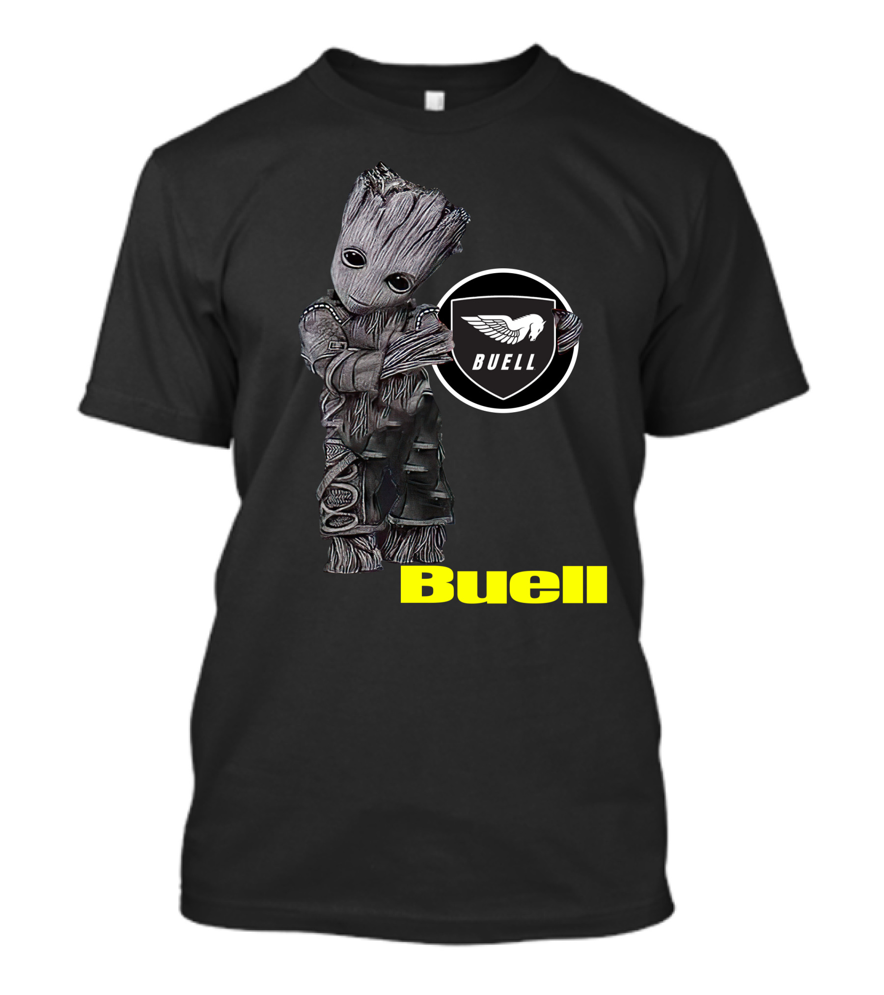 Buell Motorcycle Logo With Groot Character T-Shirt