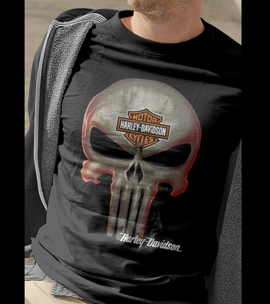 Harley Davidson Motor Cycles Skull T-Shirt