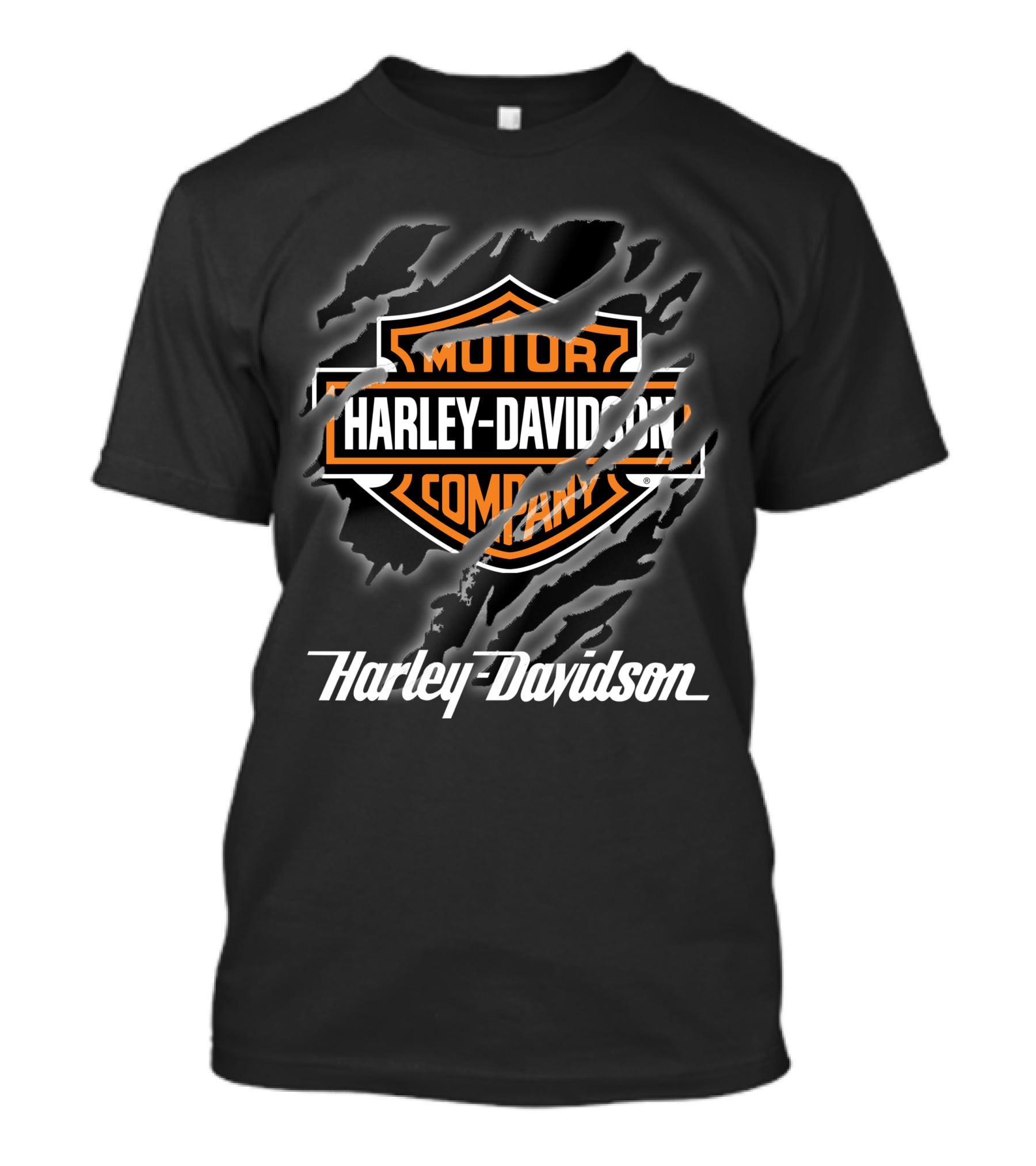 Harley Davidson Motor Company Logo With Distressed Claw Marks T-Shirt