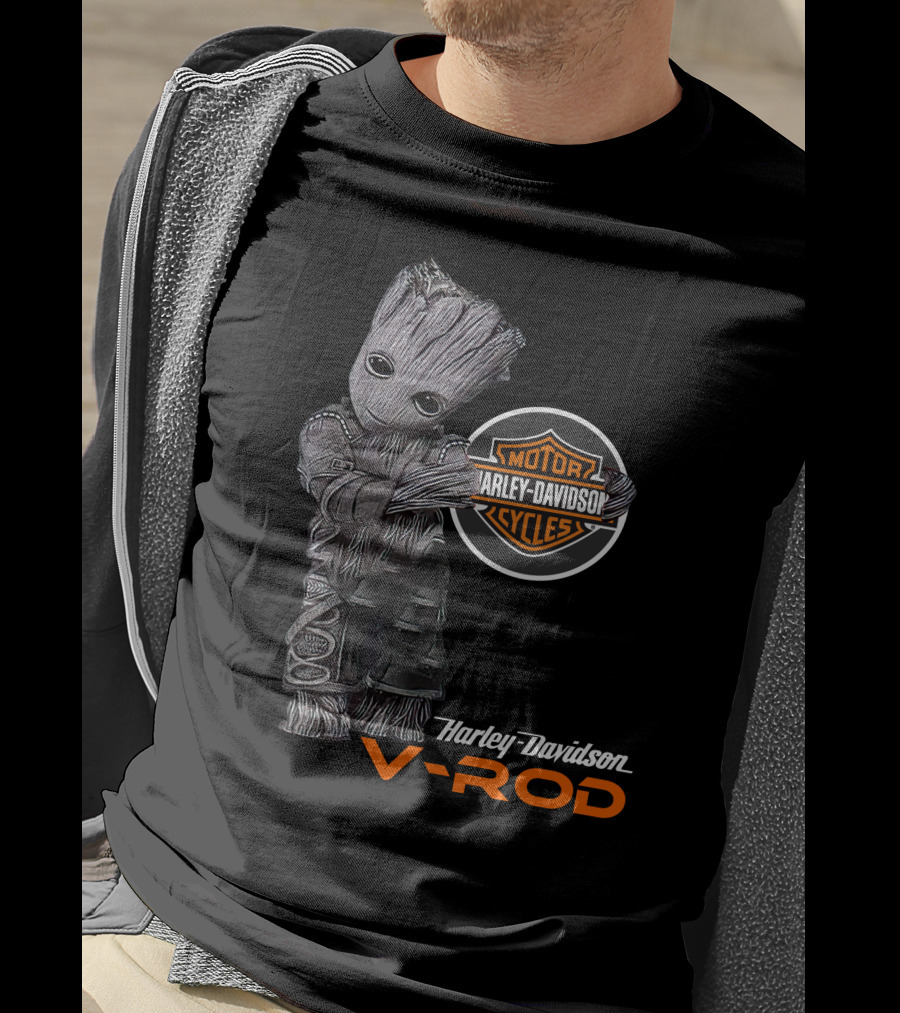 Groot Harley Davidson V-Rod Motor Cycles T-Shirt