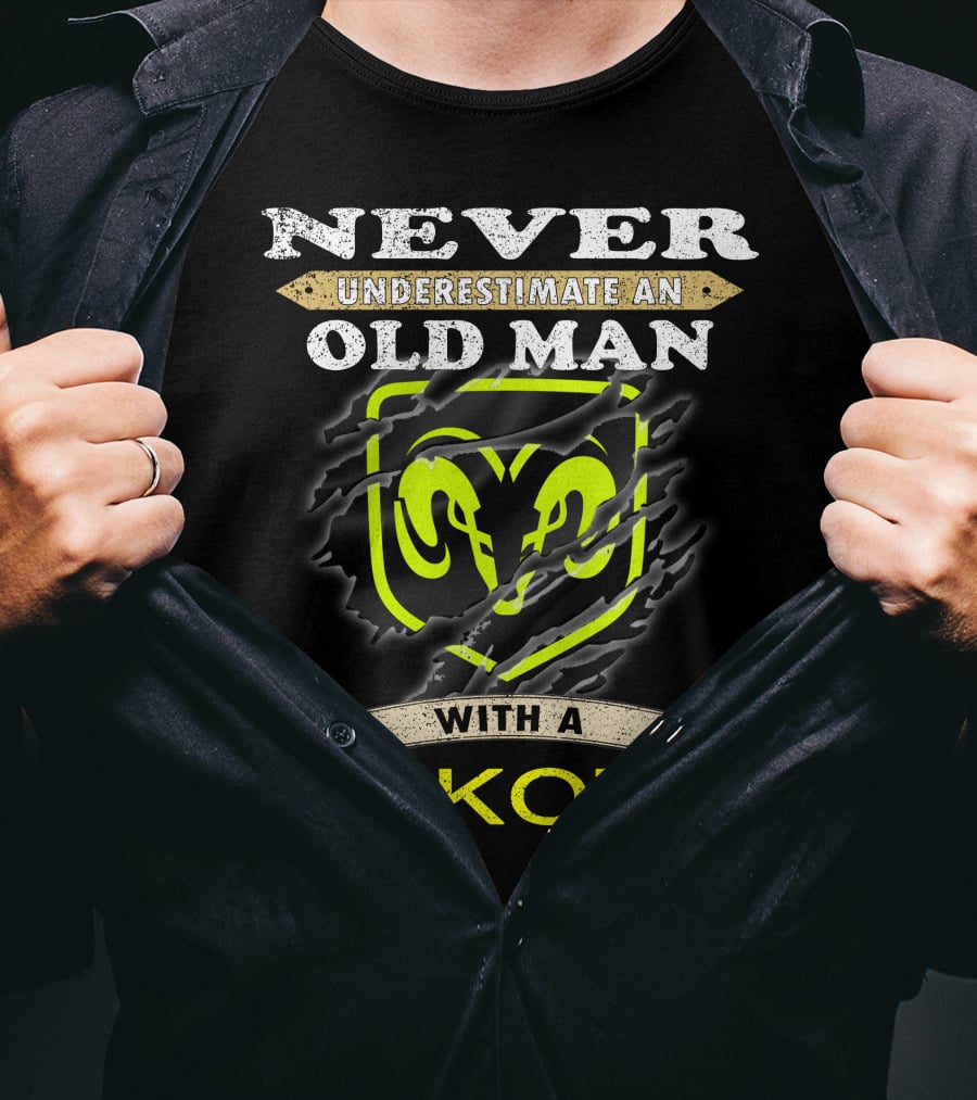 Never Underestimate An Old Man With A Dakota Ram T-Shirt