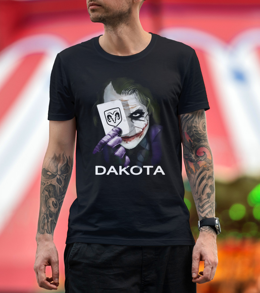Joker Holding Ram Card Dakota T-Shirt