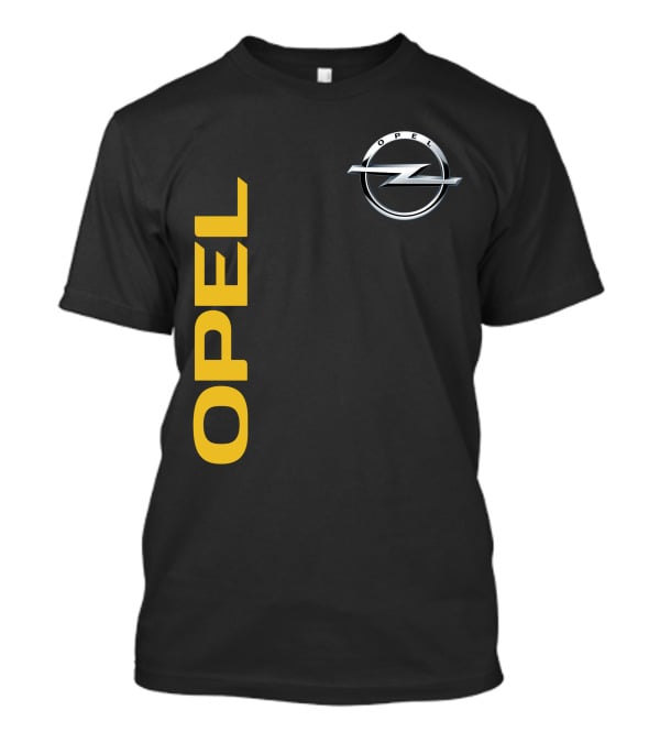 Opel Logo Vertical Text With Silver T-Shirt