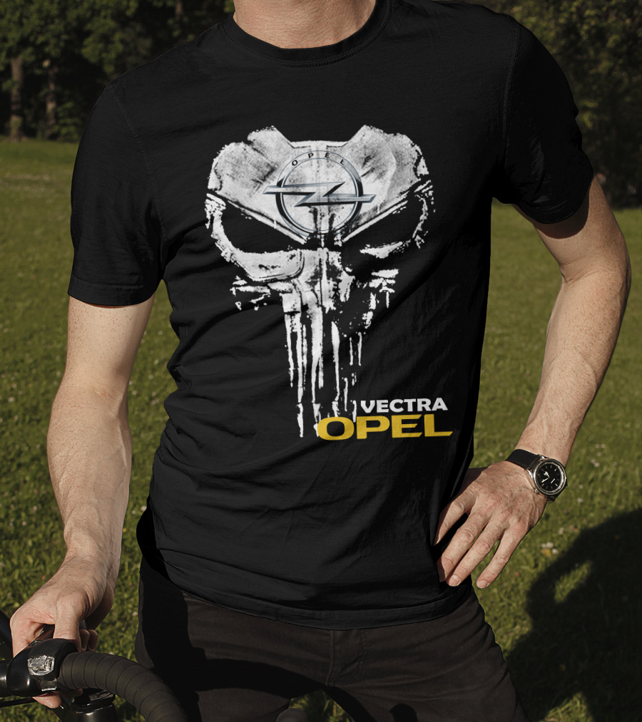 Opel Vectra Logo With Skull Motif T-Shirt