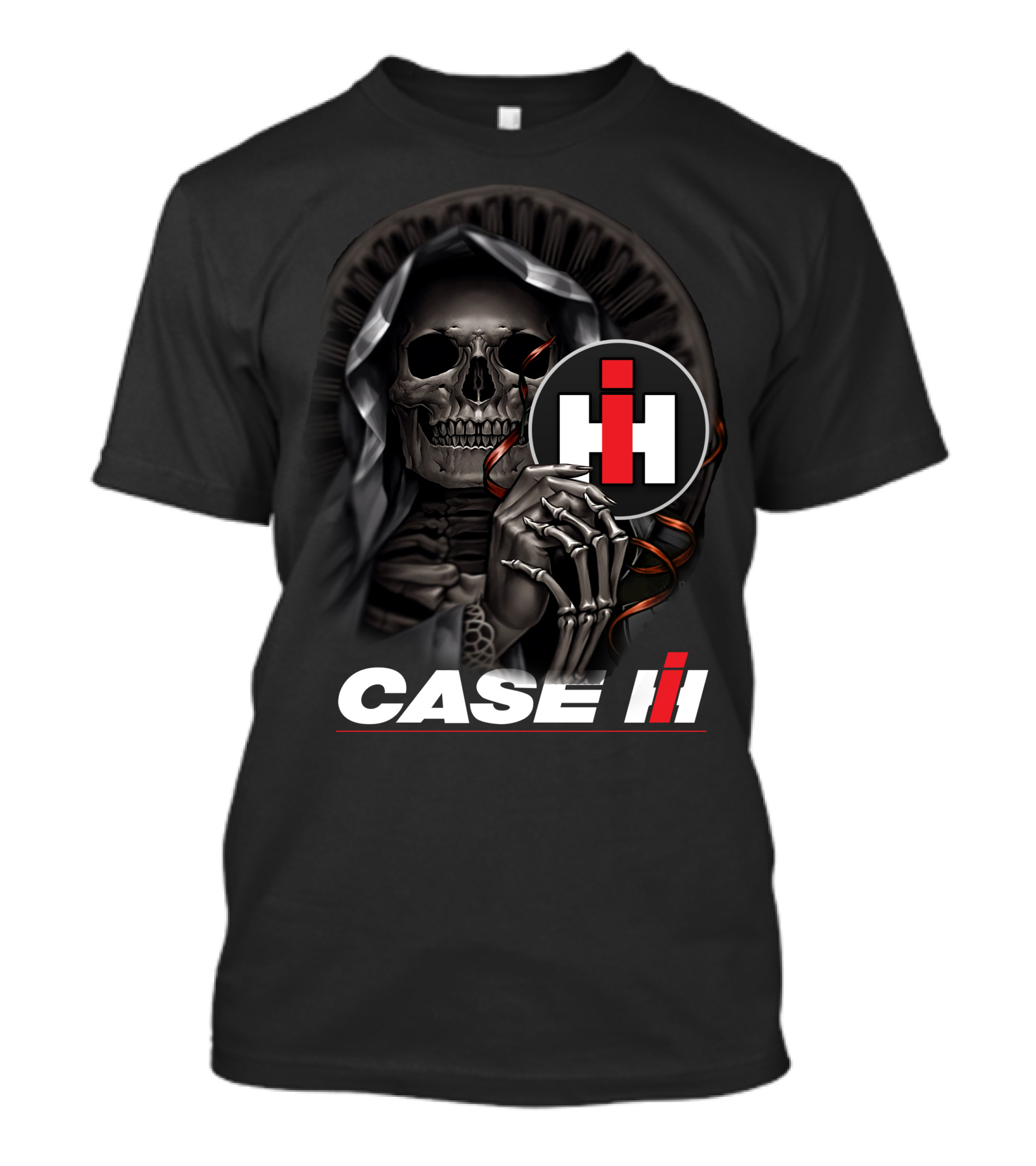 Case Ih Grim Reaper Skeleton Holding T-Shirt
