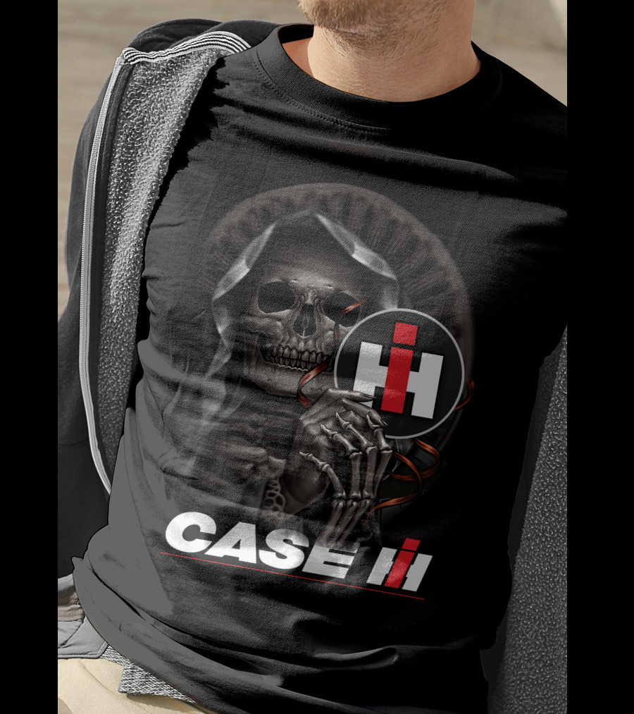 Case Ih Grim Reaper Skeleton Holding T-Shirt