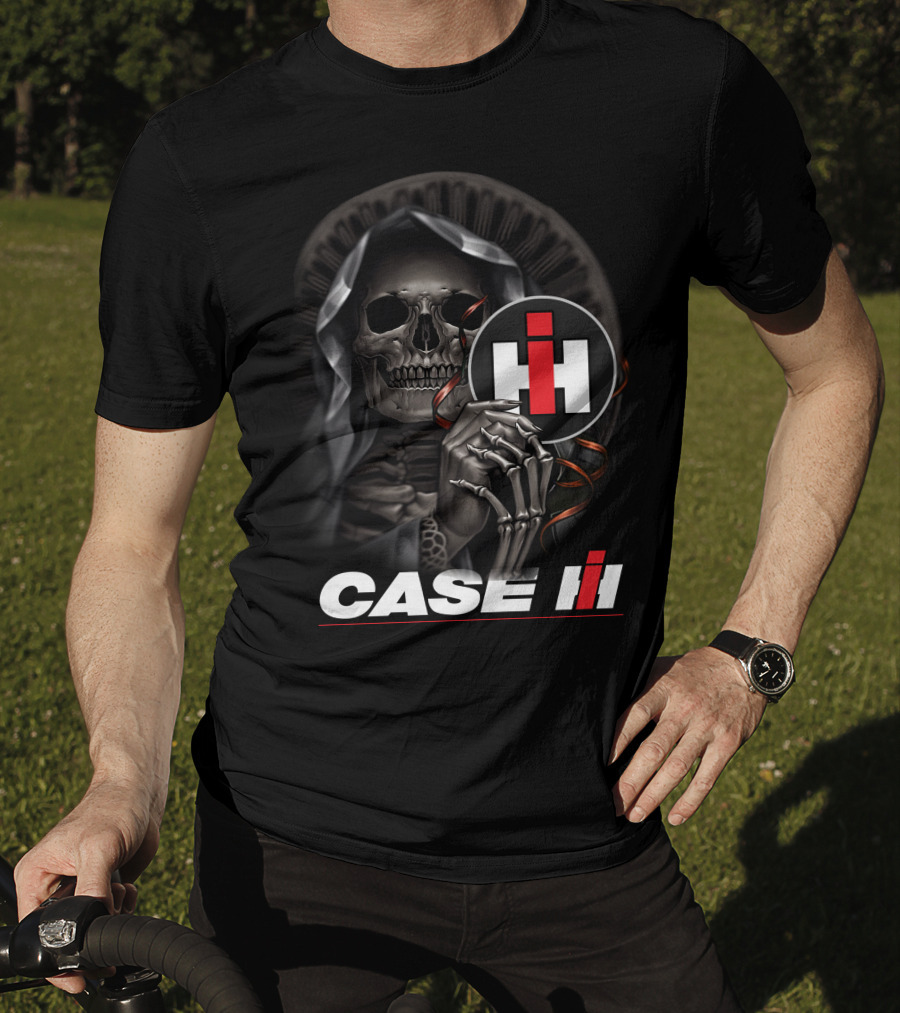 Case Ih Grim Reaper Skeleton Holding T-Shirt