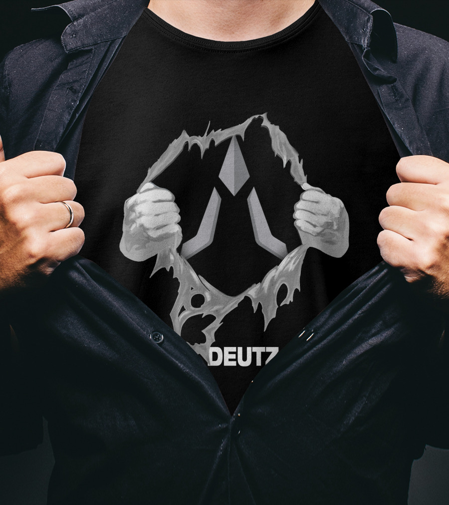 Deutz-Fahr Logo Behind Ripped Effect T-Shirt