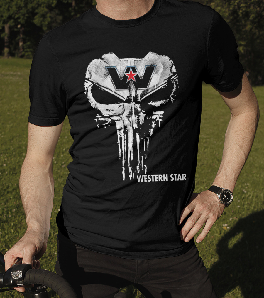 Western Star 06 Skull Logo With Red Star T-Shirt