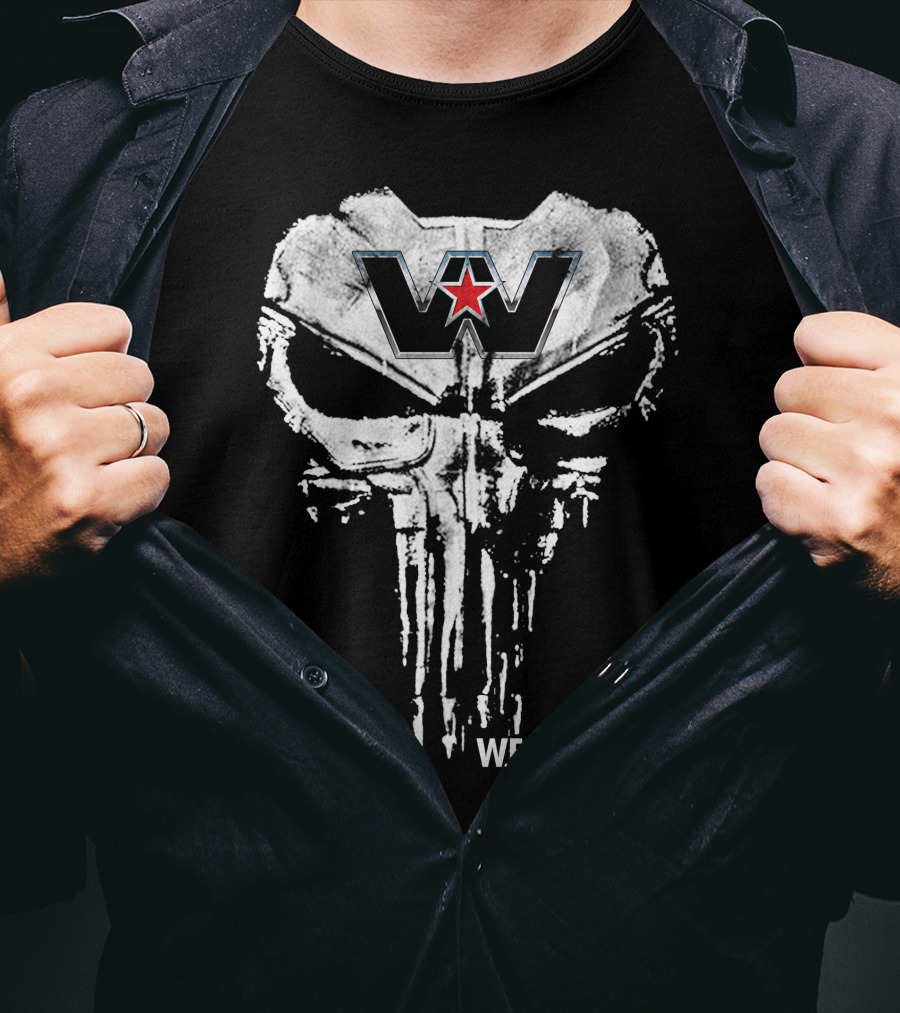 Western Star 06 Skull Logo With Red Star T-Shirt