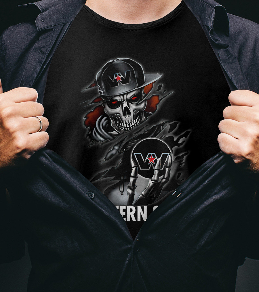 Western Star Skeleton With Hat And Logo T-Shirt