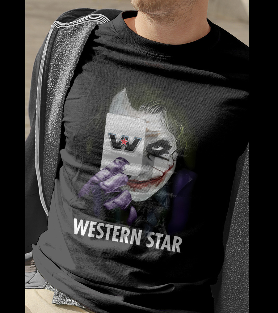 Western Star Joker Card Face With W Symbol T-Shirt