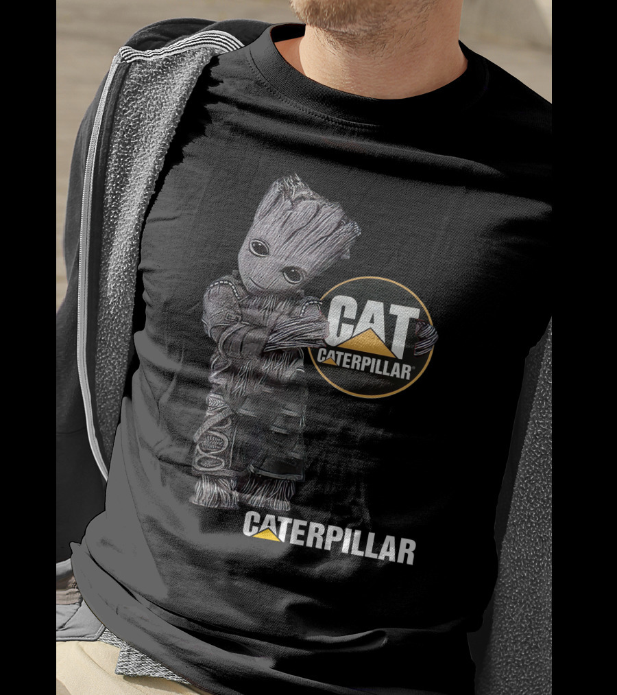 Groot Image With Cat Caterpillar Logo Elements T-Shirt