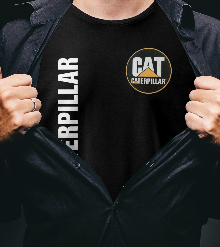 Caterpillar Cat Logo With Triangle T-Shirt