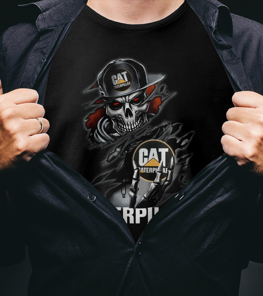 Caterpillar Cat Skeleton T-Shirt