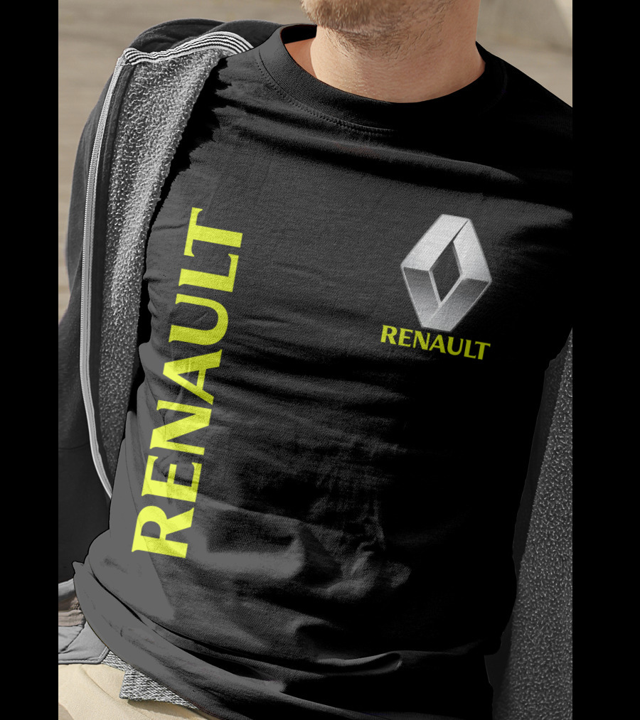 Renault Silver Diamond Logo Black T-Shirt
