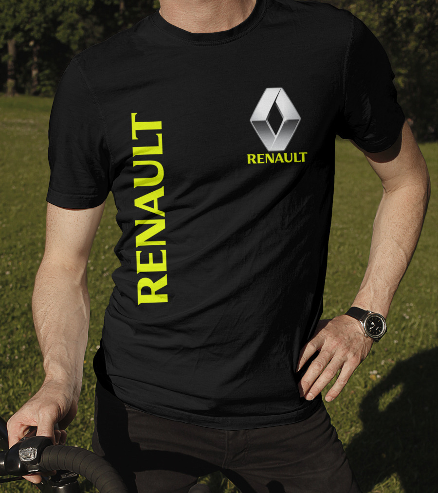 Renault Silver Diamond Logo Black T-Shirt