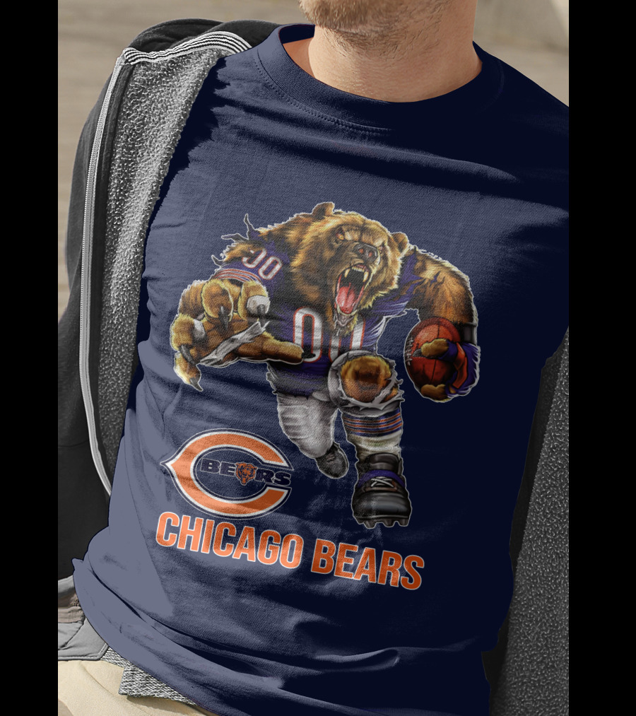 Chicago Bears 00 Roaring Football Beast T-Shirt