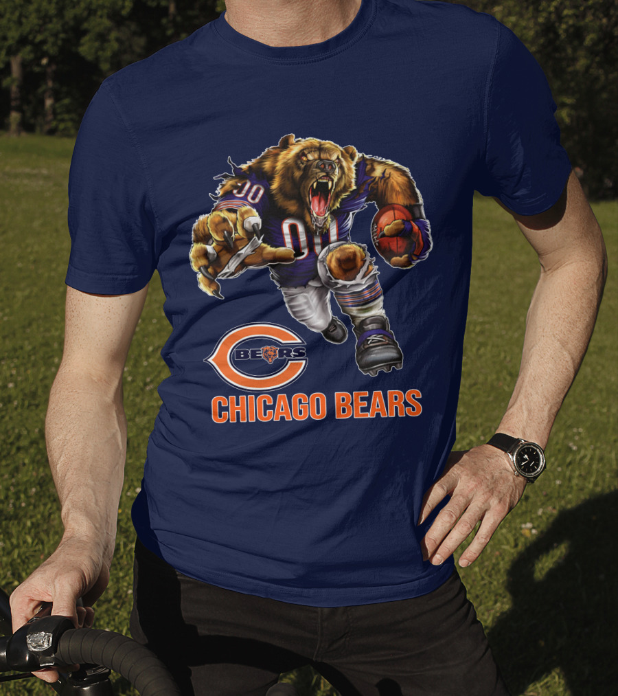 Chicago Bears 00 Roaring Football Beast T-Shirt