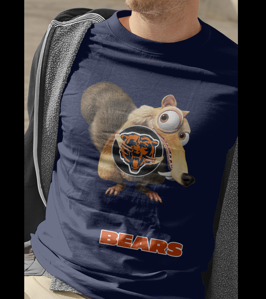 Bears 03 Chicago Football Scrat Character Crossover T-Shirt