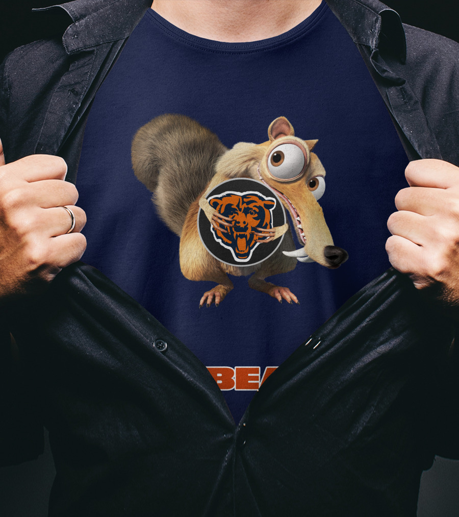 Bears 03 Chicago Football Scrat Character Crossover T-Shirt