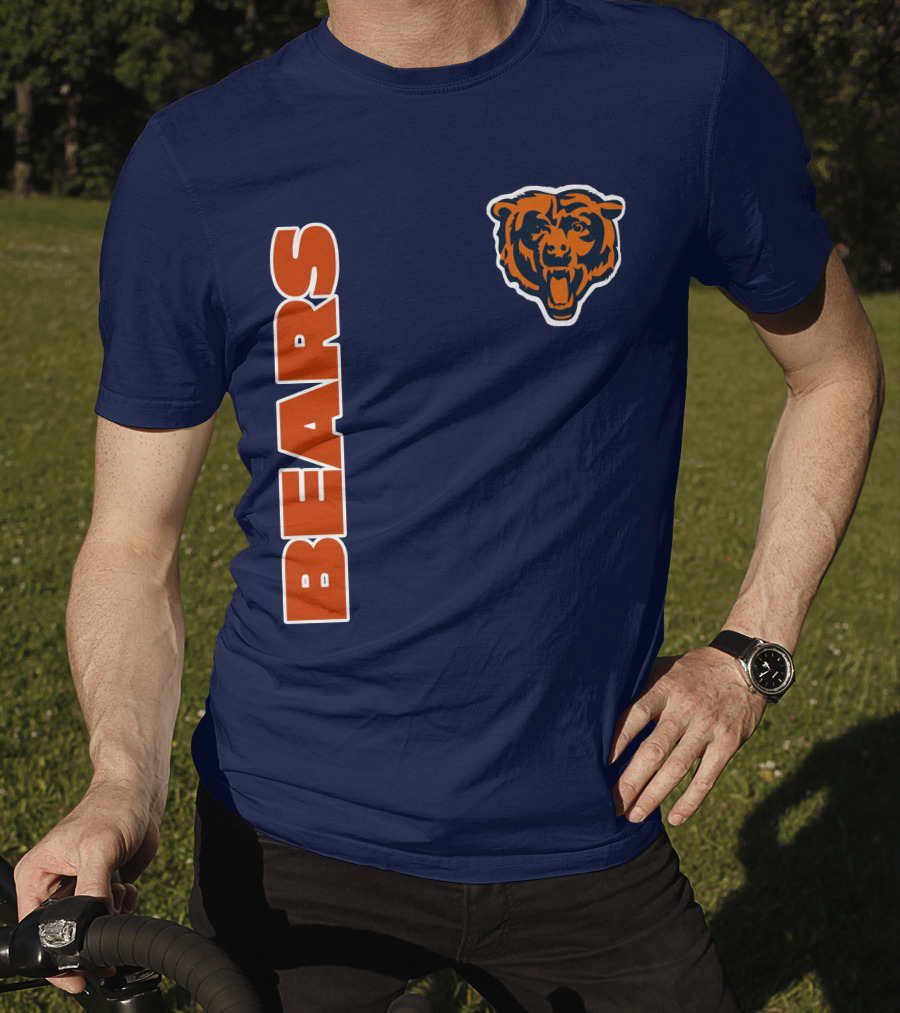 Bears Logo Navy Orange Classic Style T-Shirt