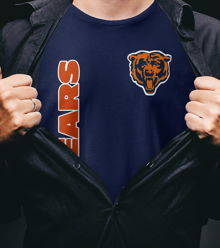 Bears Logo Navy Orange Classic Style T-Shirt