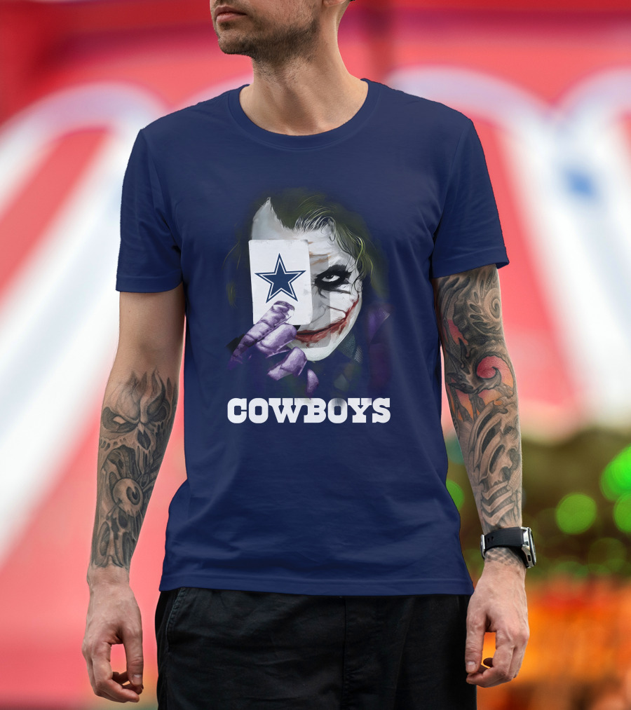 Cowboys Joker Face Playing Card Star Symbol T-Shirt