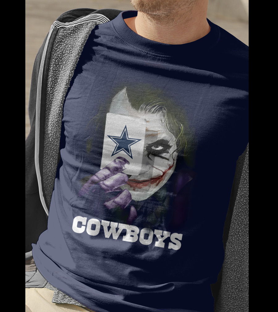 Cowboys Joker Face Playing Card Star Symbol T-Shirt
