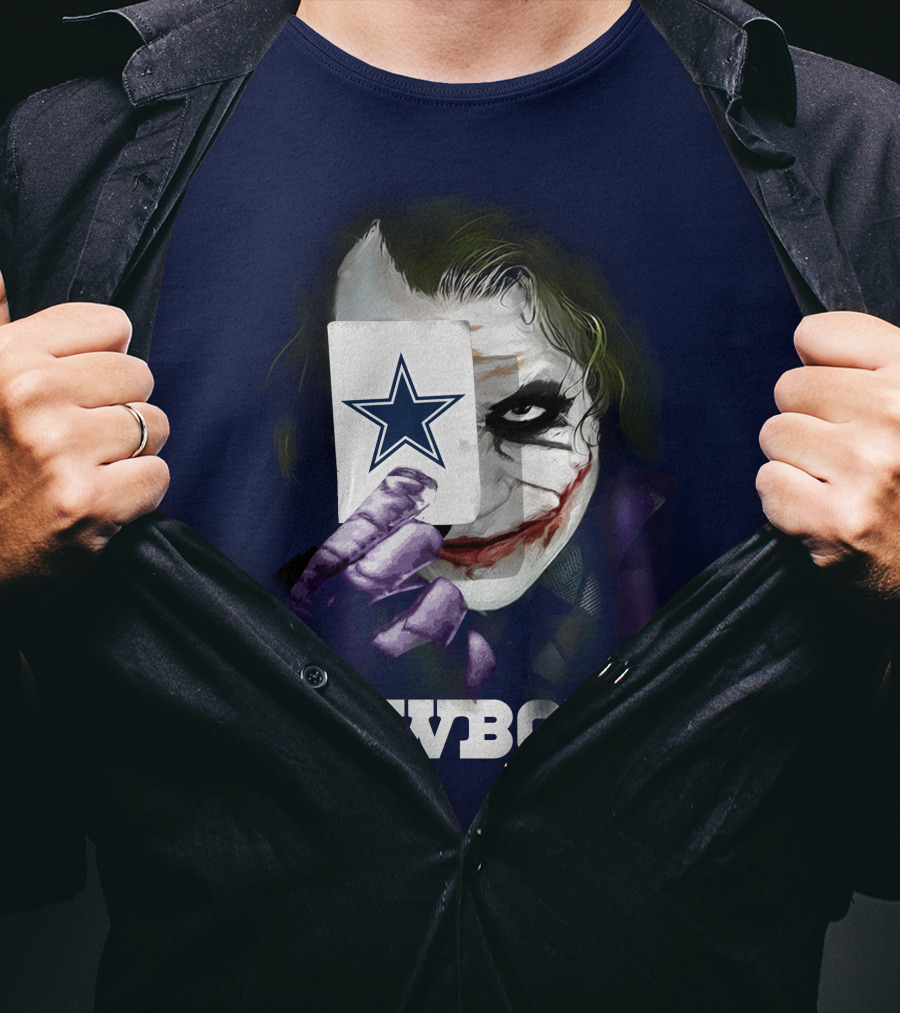 Cowboys Joker Face Playing Card Star Symbol T-Shirt