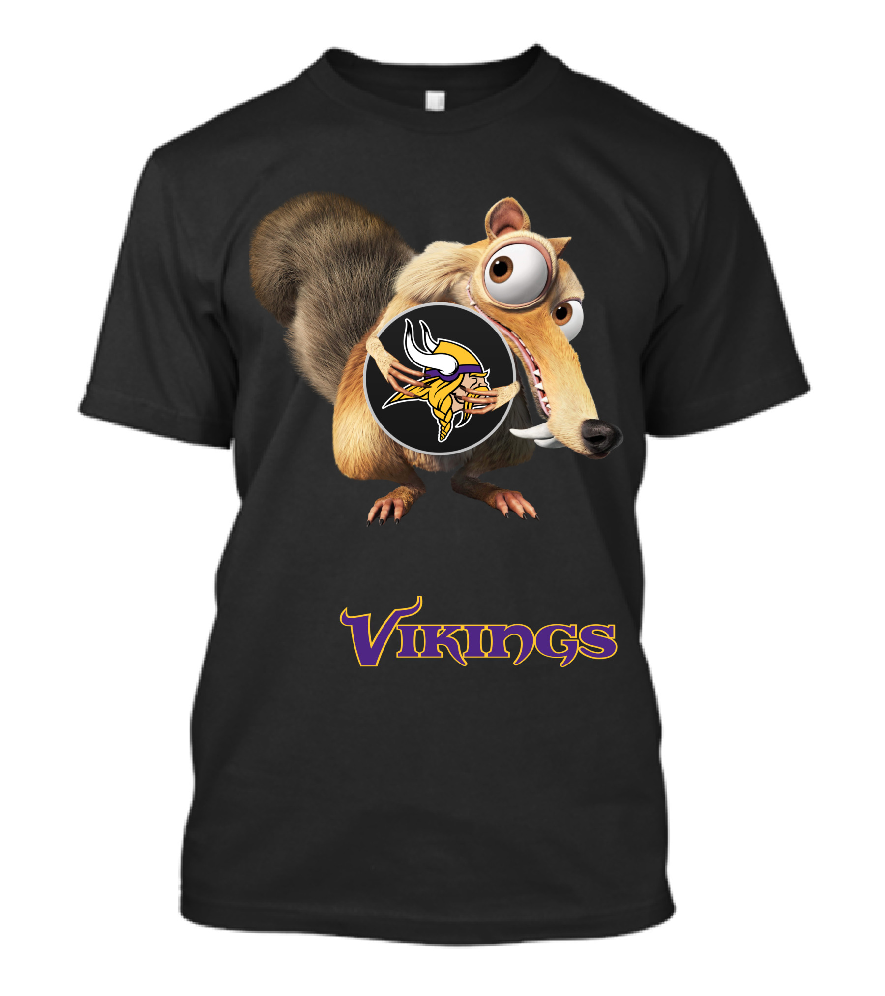 Minnesota Vikings Ice Age Character Holding Football T-Shirt