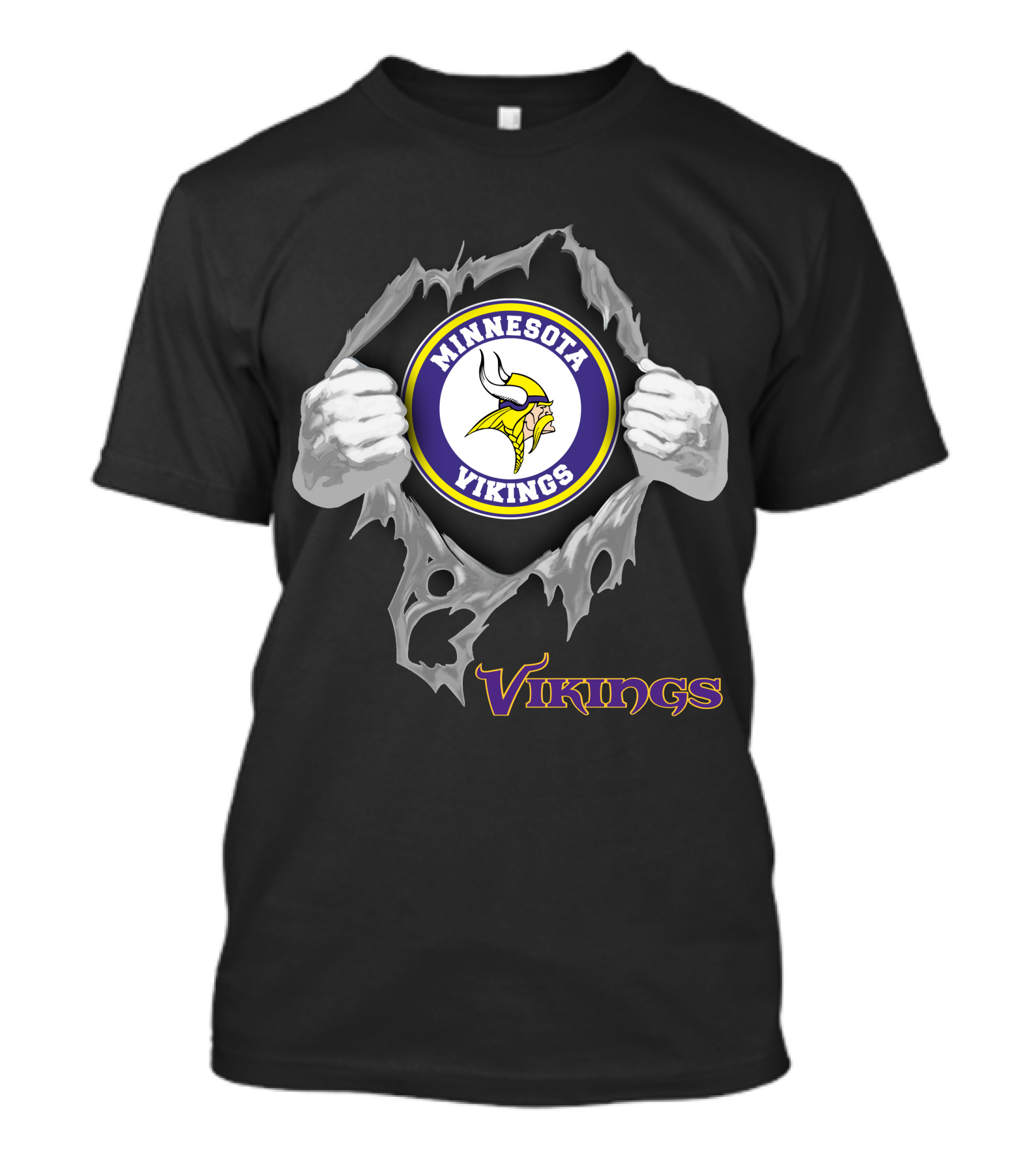 Minnesota Vikings Logo Tear With Vikings T-Shirt