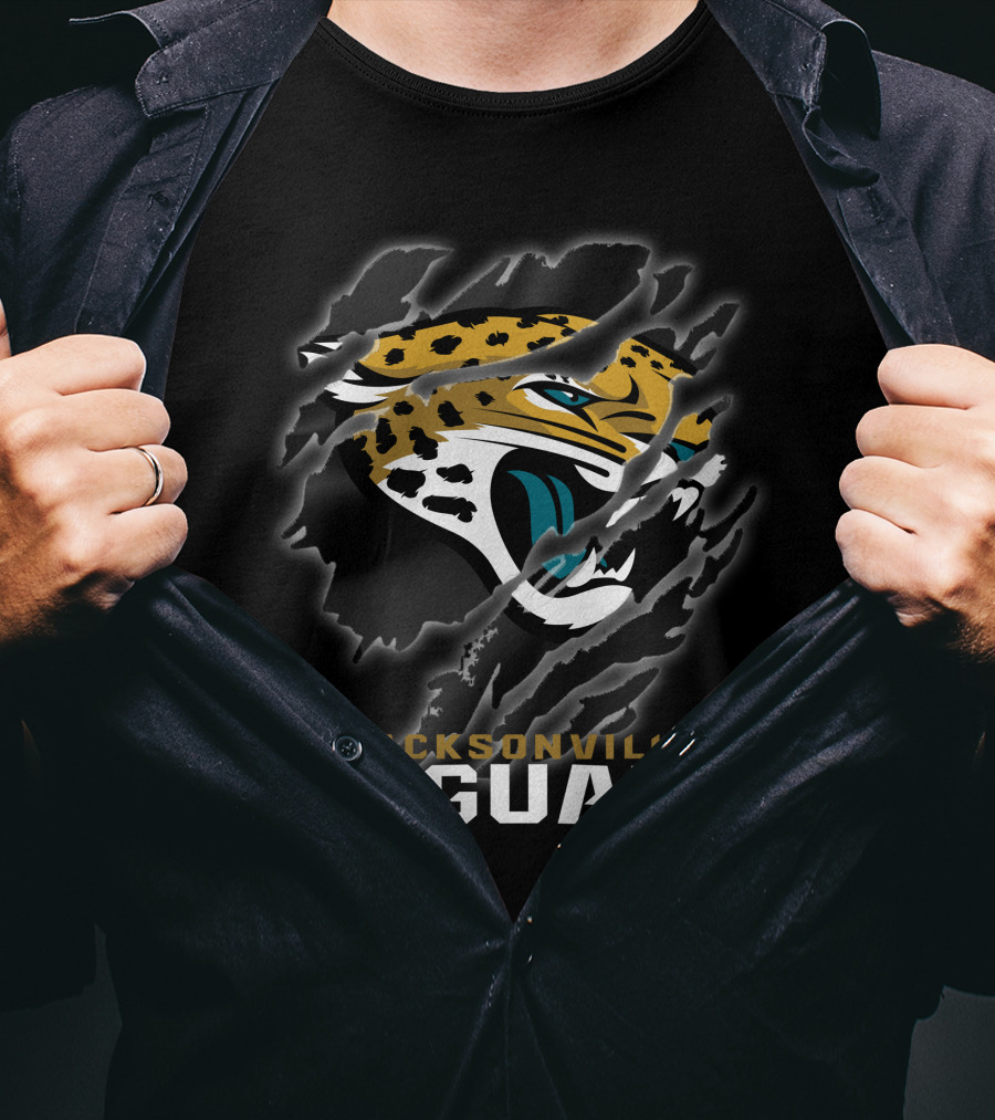 Jacksonville Jaguars Fierce Logo Claw Marks T-Shirt