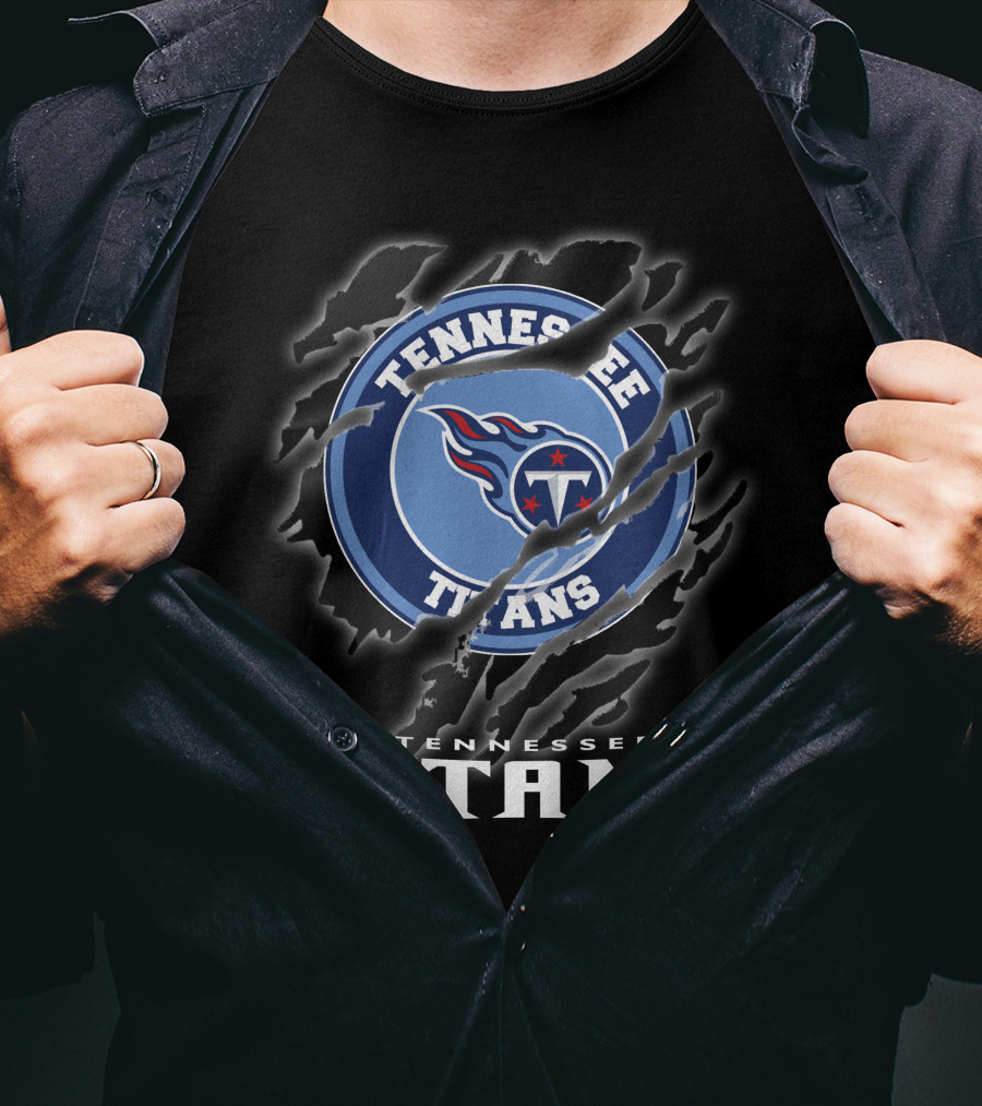 Tennessee Titans Logo And Text With Claw Marks T-Shirt