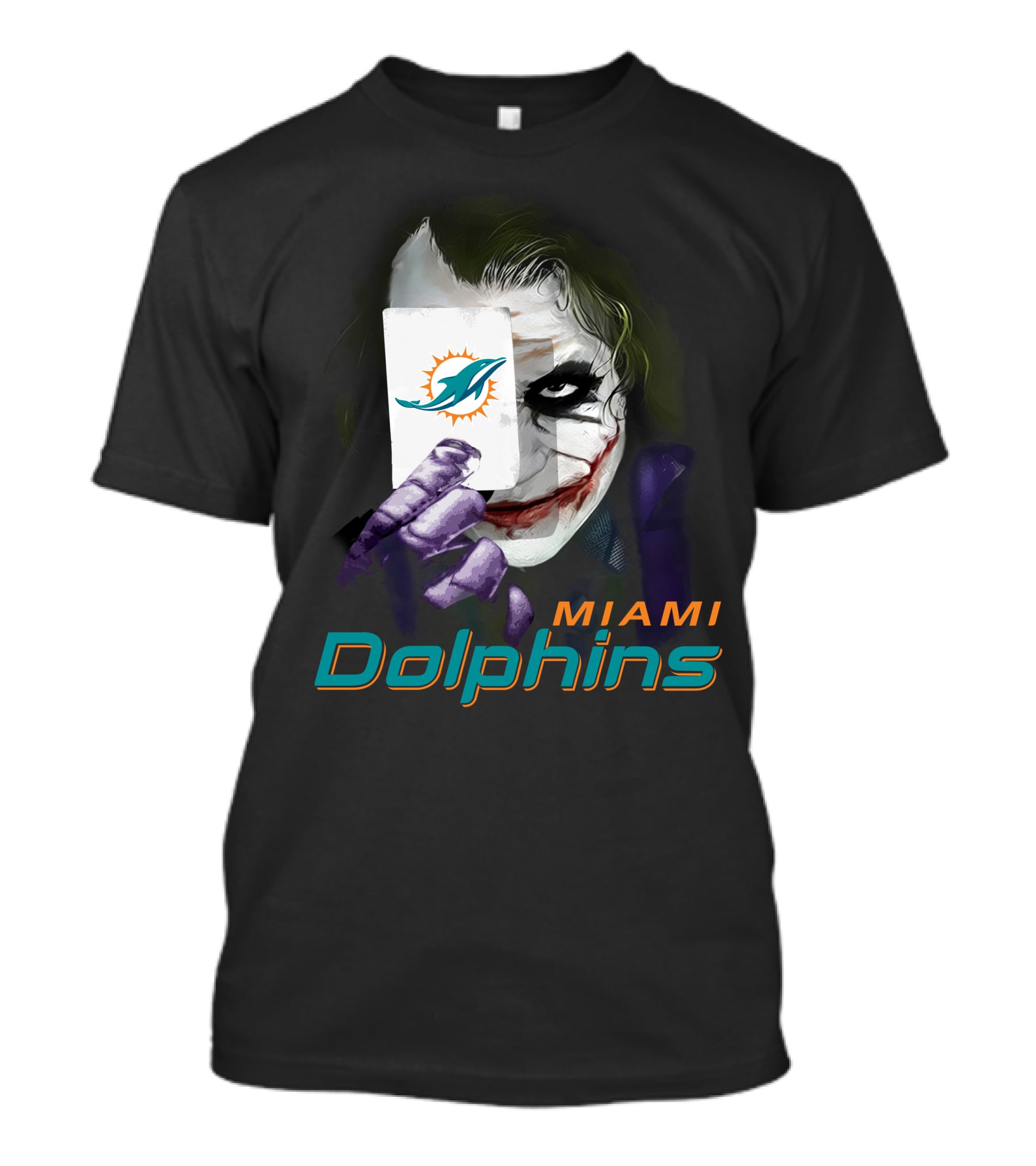 Miami Dolphins Joker Card Fusion T-Shirt