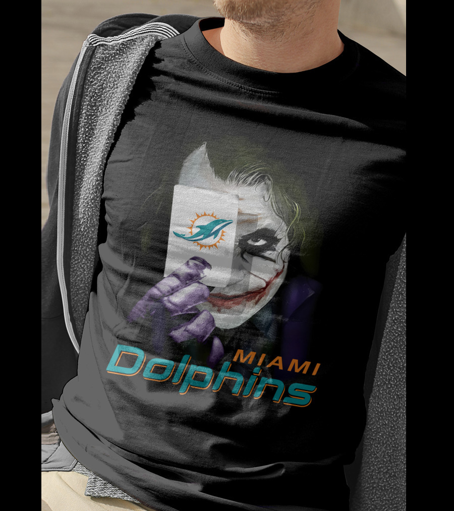 Miami Dolphins Joker Card Fusion T-Shirt